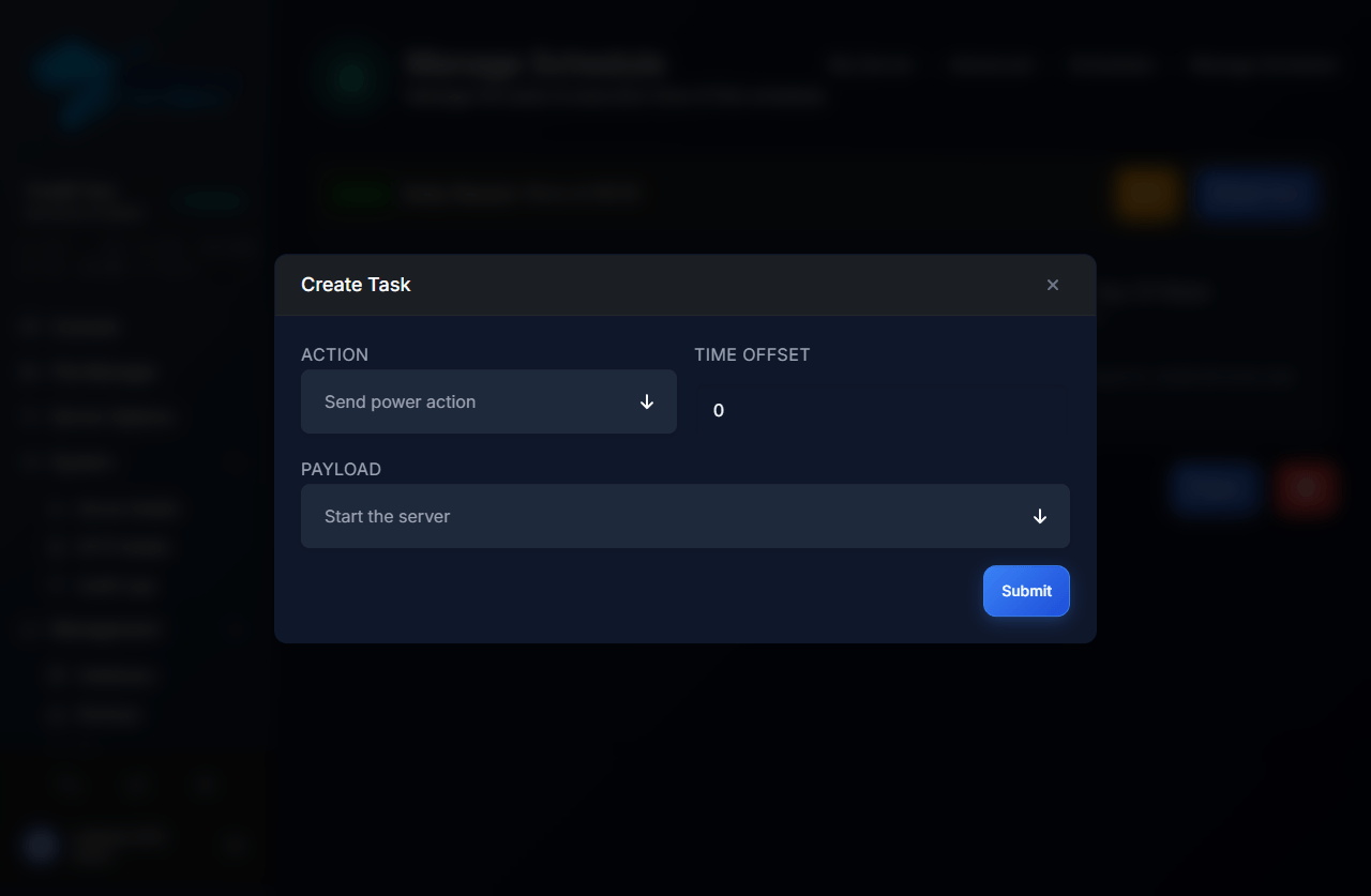 Create Task modal